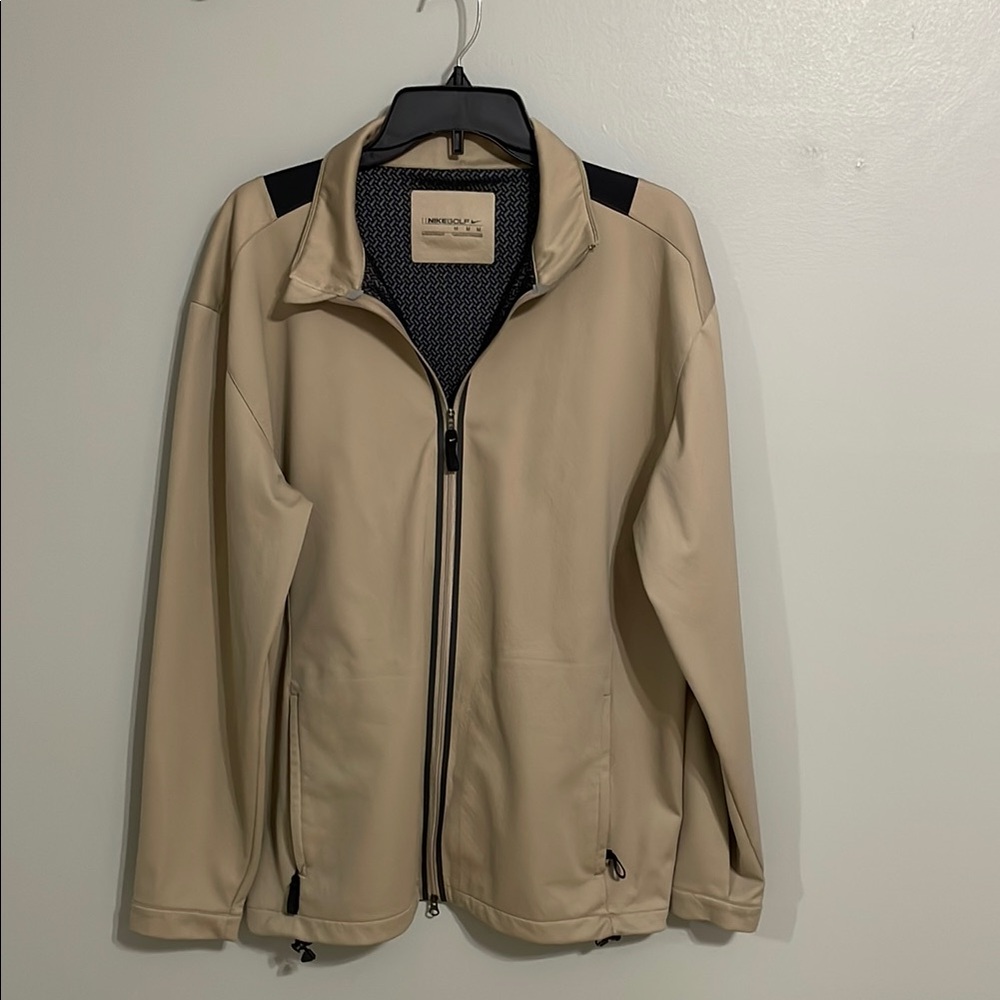 Nike Golf khaki with black accents light weight jacket size medium